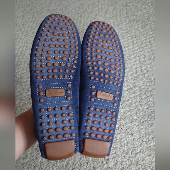 Faconnable leather moccasins in navy blue size 36.5 - Picture 15 of 15